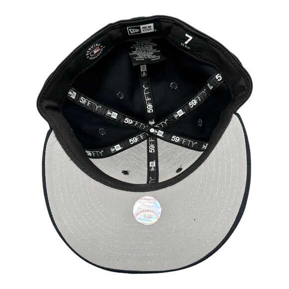 New Era 59fifty Atlanta Braves Clubhouse Cap Fitted Navy blue Hat Men's Sz‎ 7 - Picture 7 of 8